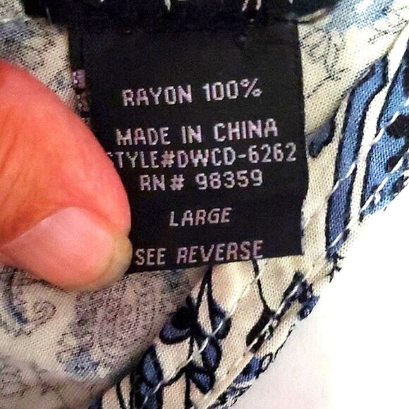 Rhapsody Navy & Cream Paisley Multipattern Lace Boho Flowy Mini Dress - Picture 8 of 8